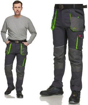 Spodnie robocze ochronne do pasa STRETCH SLIM z odblaskowymi elementami 52