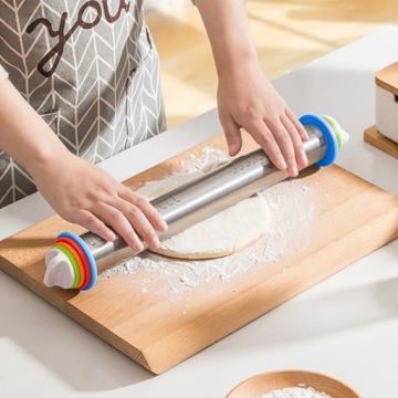 ВАЛОК ДЛЯ ТЕСТА ПИЦЦЫ, РЕГУЛИРУЕМАЯ СТАЛЬНАЯ КУХНЯ, ТОЛЩИНА 4, КРАСИВЫЙ, БОЛЬШОЙ