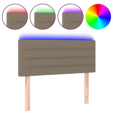 Zagłówek LED taupe 90x5x78/88 cm