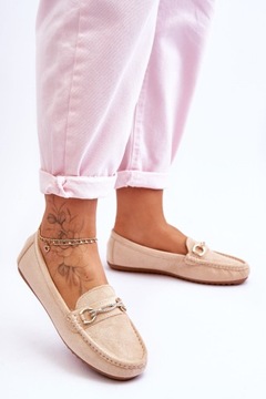 КЛАССИЧЕСКИЕ ЗАМШЕВЫЕ МОКАСИНЫ С ДЕКОРОМ, БЕЖЕВЫЙ 38