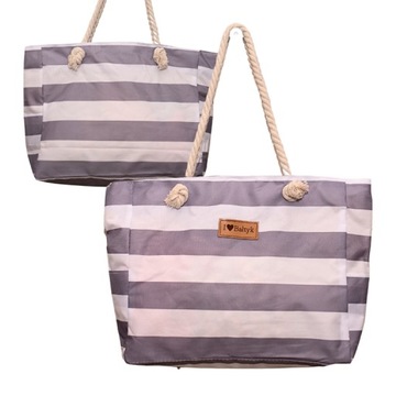 Пляжная сумка для серых полосатых XL модный рисунок