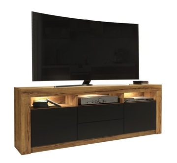 KOMODA STOLIK SZAFKA RETRO LOFT DĄB/CZARNY RTV 051