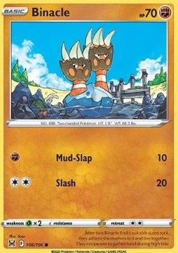 Karty Pokemon (LOR 106) Binacle (R)