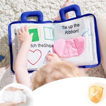 CICHA KSIĄŻKA, BUSY BOOK, ZABAWKA MONTESSORI DLA MALUCHA WCZESNE NAUCZANIE