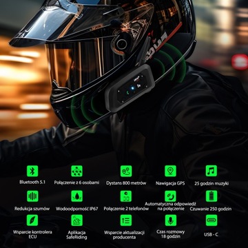 ИНТЕРКОМ EJEAS V6 PRO+ МОТОЦИКЛНЫЙ ИНТЕРКОМ НОВАЯ ВЕРСИЯ 2024 1200M