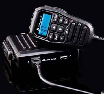 CB-РАДИО В PEAR MIDLAND M-5 USB + МАЛЕНЬКАЯ АНТЕННА MIDLAND LC29 33см НАКЛЕЙКА