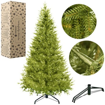 CHOINKA SZTUCZNA ŚWIERK ALPEJSKI PREMIUM 220CM 100% PE jak Prawdziwa+GRATIS