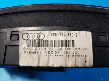 AUDI A3 8P 2.0 TDI PŘÍSTROJOVÁ DESKA BUDÍKY