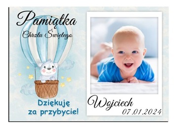 FOTO MAGNES Podziękowanie dla gości ze zdjęciem Chrzest Roczek 10x7cm O15