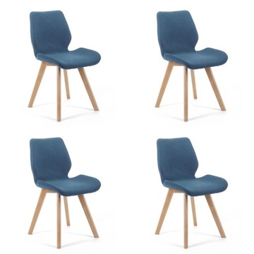 4x krzesło tapicerowane materiałowe SJ.0159 Granatowe