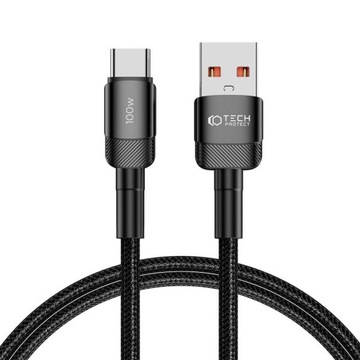 TRWAŁY KABEL TECH-PROTECT ULTRABOOST EVO USB-A / USB-C 100W 5A 100CM CZARNY