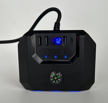 USB-разветвитель/разветвитель 12/24 В | QC USB-C | 5 x USB, 3 x питания |