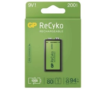 Akumulator GP ReCyko 6F22 200 mAh 9V Ni-MH