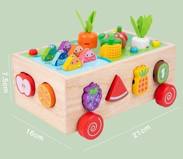 MONTESSORI GRA LOGICZNA ZRĘCZNOŚCIOWA SORTER MARCHEWKI I ROBACZKI