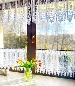 Zazdrostka Gipiura Biała Firanka Do Pokoju Do Kuchni Na Wymiar 90 wys