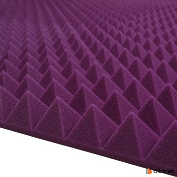 Panel akustyczny PIRAMIDKA fioletowa 50x50x5cm pianka w trójkąty do SALONU