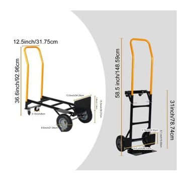 Ручная тележка грузоподъемностью 330 фунтов. Тяжелая тележка-платформа для перевозки