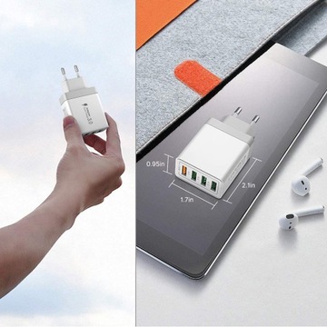 USB-зарядное устройство QC3.0 с 4 портами и несколькими разъемами для зарядки для IPHONE GALAXY