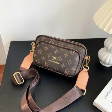 НАСТЕННАЯ СУМКА ЖЕНСКАЯ, ВМЕСТИТЕЛЬНАЯ, КОРИЧНЕВЫЙ УЗОР