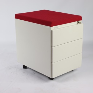 Ролл-контейнер STEELCASE белый 3 ящика с подушкой