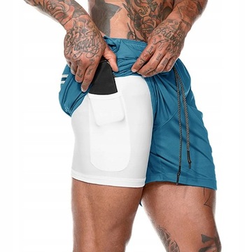 2w1 męskie sportowe spodenki do biegania 3XL