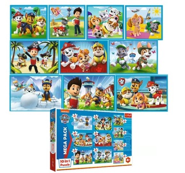 Puzzle 10w1 Psi Patrol, 329 elementów 10 układanek Niezawodna drużyna