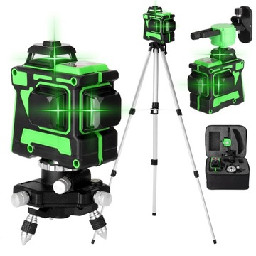 POZIOMICA LASEROWA z 12 LINIAMI 360 3D + STATYW