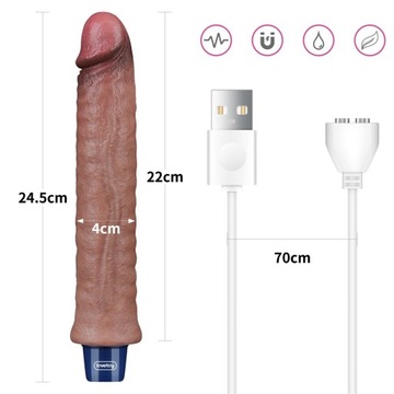 STRAINED PLATINUM Real Softee Вибратор 24,5 см PLEASURE GIVER PENIS XL