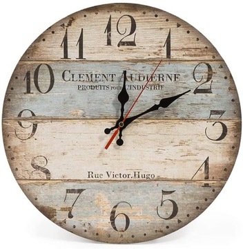Zegar cienny w stylu vintage, kwarcowy, retro,