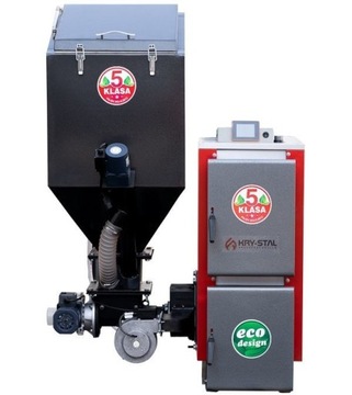 KOCIOŁ PIEC TECHNIX-PEL PLESZEW Z PODAJNIKIEM NA PELLET 10KW 5 KLASA LEWY