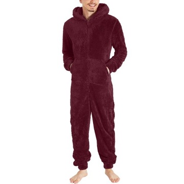 PIŻAMA ZIMOWY MĘSKA ROZPINANA CIEPŁA DŁUGI RĘKAW ONESIE