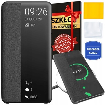 Etui do SAMSUNG GALAXY S21 FE 5G i SZKŁO,SKÓRZANE