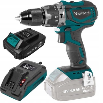 WIERTARKO WKRĘTARKA akumulatorowa AKU+ 18V 2,0Ah udar 50Nm Vander