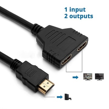 Разветвитель HDMI для 2-портового адаптера-сплиттера, плоский
