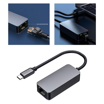 Адаптер Ethernet Алюминиевая оболочка Кабель Plug and Play Сетевой концентратор USB-порт