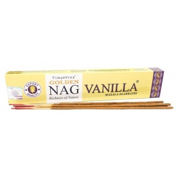 VANILLA Naturalne Kadzidełka Indyjskie o zapachu WANILII - GOLDEN NAG 15szt