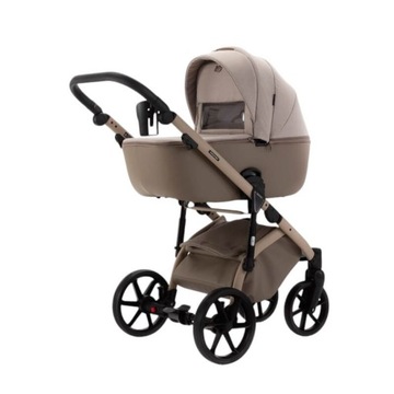 Коляска ADAMEX NOLA NATURA 4в1 + СИДЕНЬЕ BUZ PRO + БАЗА ISOFIX/4 КАПУЧИНО