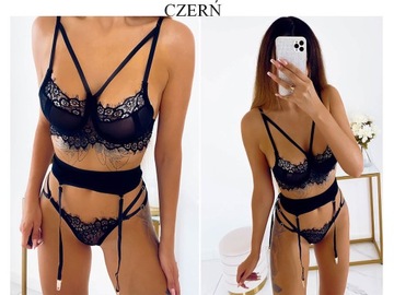 КОМПЛЕКТ БЕЛЬЯ СЕКСУАЛЬНЫЙ МОДНЫЙ КРУЖЕВНОЙ ПОЯС ЦВЕТА