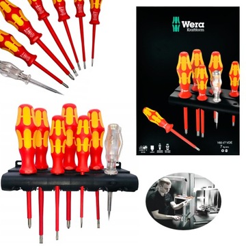 ZESTAW WKRĘTAKÓW MIESZANY 7SZT VDE PHILLIPS PH1 PH2 SL 0,4 PŁASKI TESTER