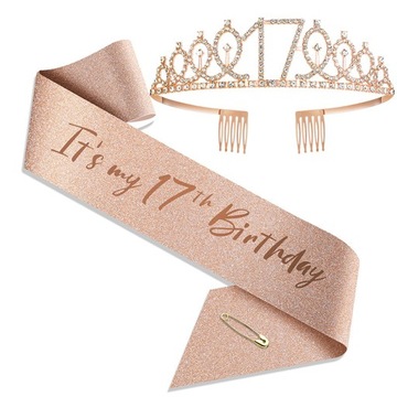 Dekorácie k 11 narodeninám Girl Birthday Crown Sash