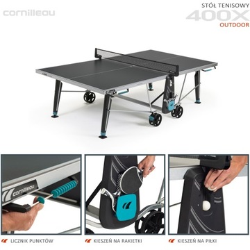 ТЕННИСНЫЙ СТОЛ CORNILLEAU 400X НА УЛИЦЕ СЕРЫЙ