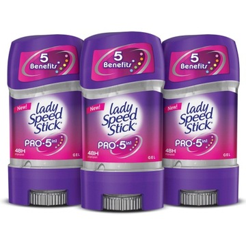 Lady Speed Stick Pro 5 in 1 Antyperspirant w żelu 3 sztuki