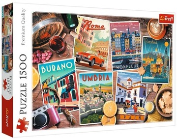 PUZZLE Kolaż 1500 ELEMENT Podróże po Europie Trefl FANTASTYCZNA JAKOŚĆ
