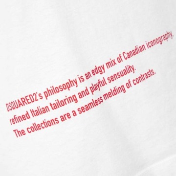 DSQUARED2 luksusowy włoski t-shirt koszulka BIANCO roz.L