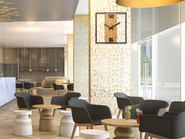 Настенные часы Металл дерево 33 см Ретро-дизайн