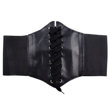 ПОЯС, широкий пояс, черный РЕЗИНОВЫЙ КОРСЕТ НА ШНУРОВКЕ