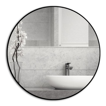 LUSTRO OKRĄGŁE 100 cm WĄSKA ALUMINIOWA RAMA LOFT