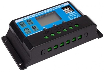 SOLARNY REGULATOR ŁADOWANIA PWM LCD USB 12/24V 10A