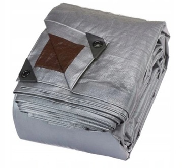 Брезент 210г Толстый 8х12 Серебристо-Коричневый МОРОЗОСТОЙКИЙ УФ+++