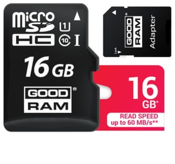 КАРТА ПАМЯТИ 16 ГБ microSDHC GOODRAM CL10 UHS 1